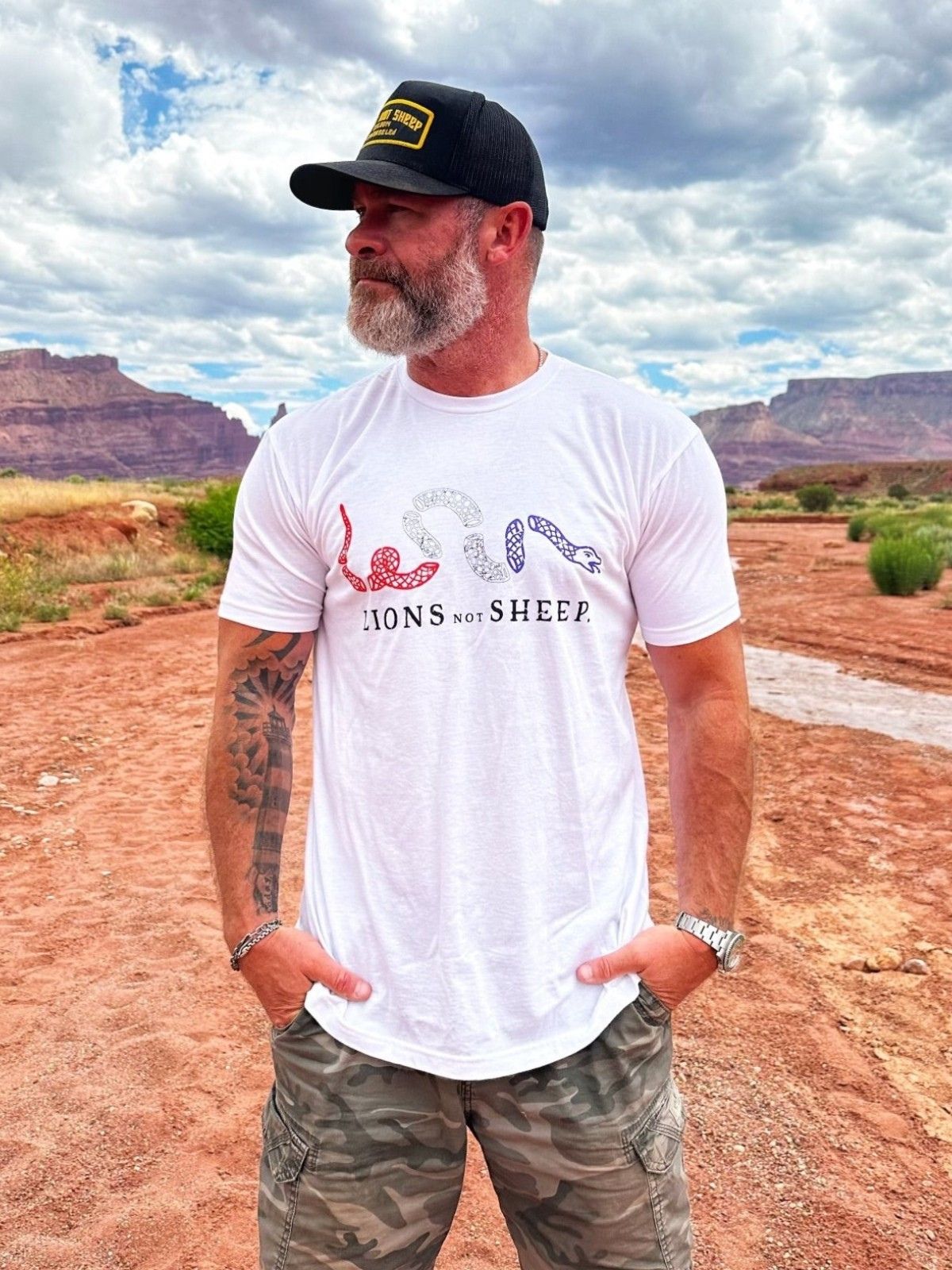 Lions Not Sheep "Join or Die" RWB Tee