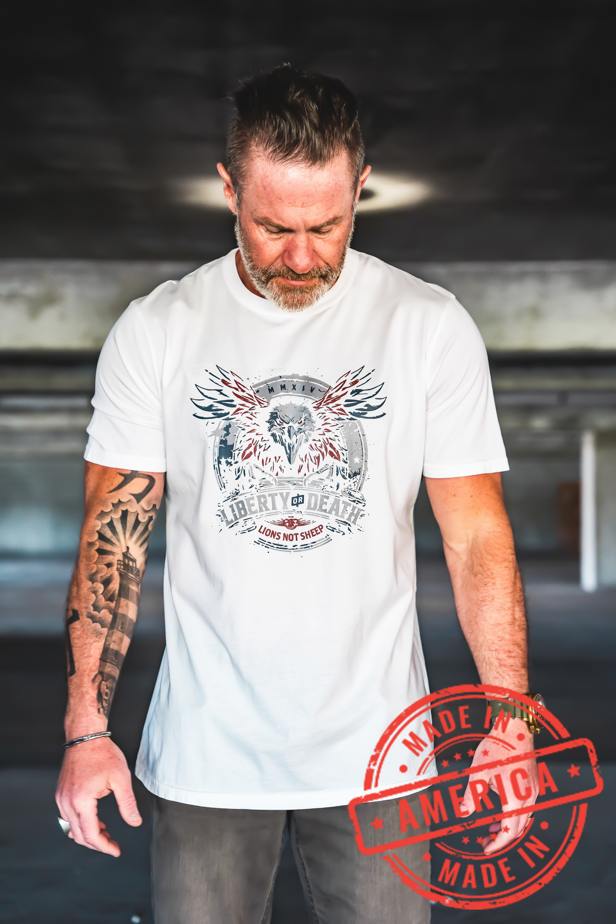 Lions Not Sheep &quot;Defender of Liberty&quot; Premium USA Tee 🇺🇸 - Lions Not Sheep ®