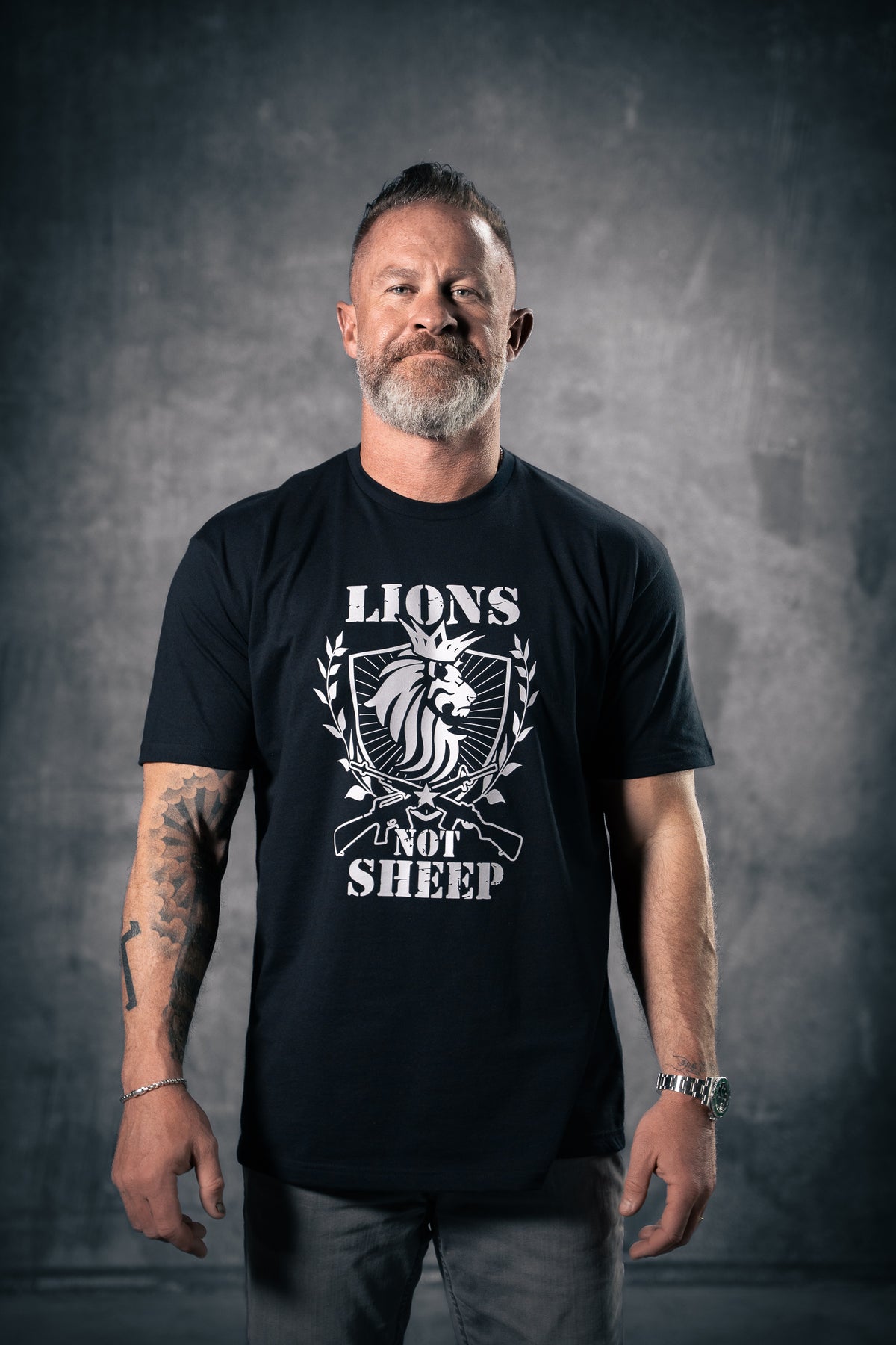 LIONS NOT SHEEP &quot;RIFLE&quot; Tee - Lions Not Sheep ®