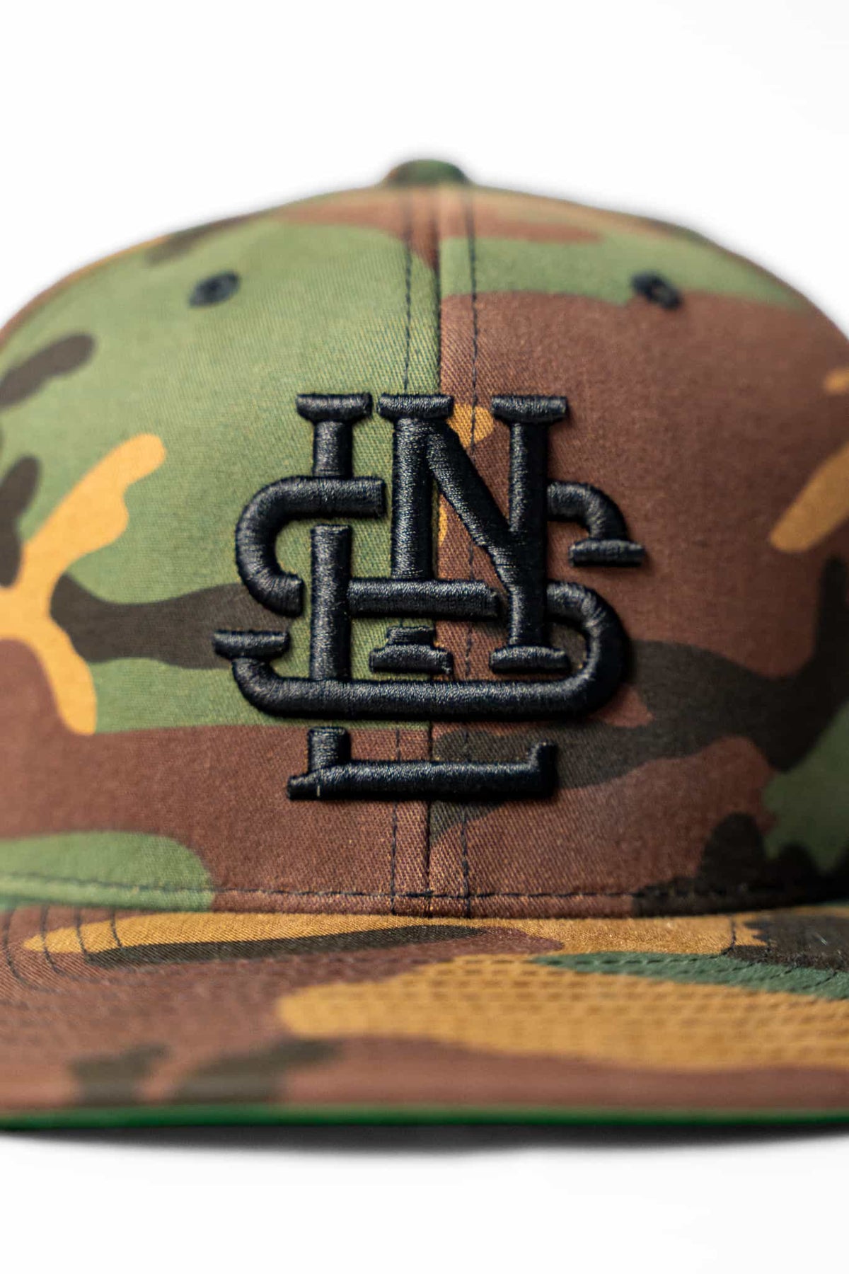 LNS Monogram Snapback - Woodland Camo/Black