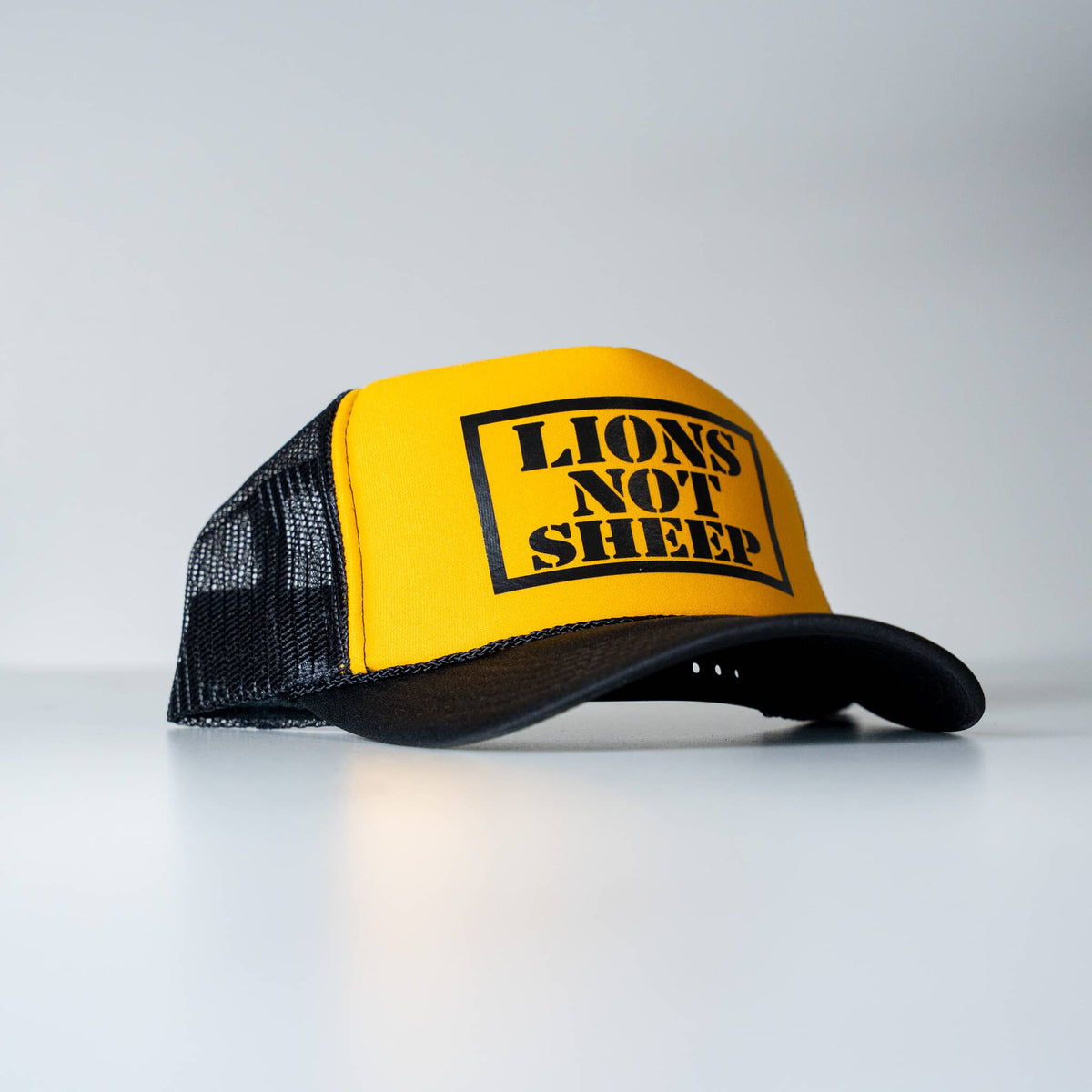 Lions Not Sheep Foam Trucker Hat Orange-Yellow