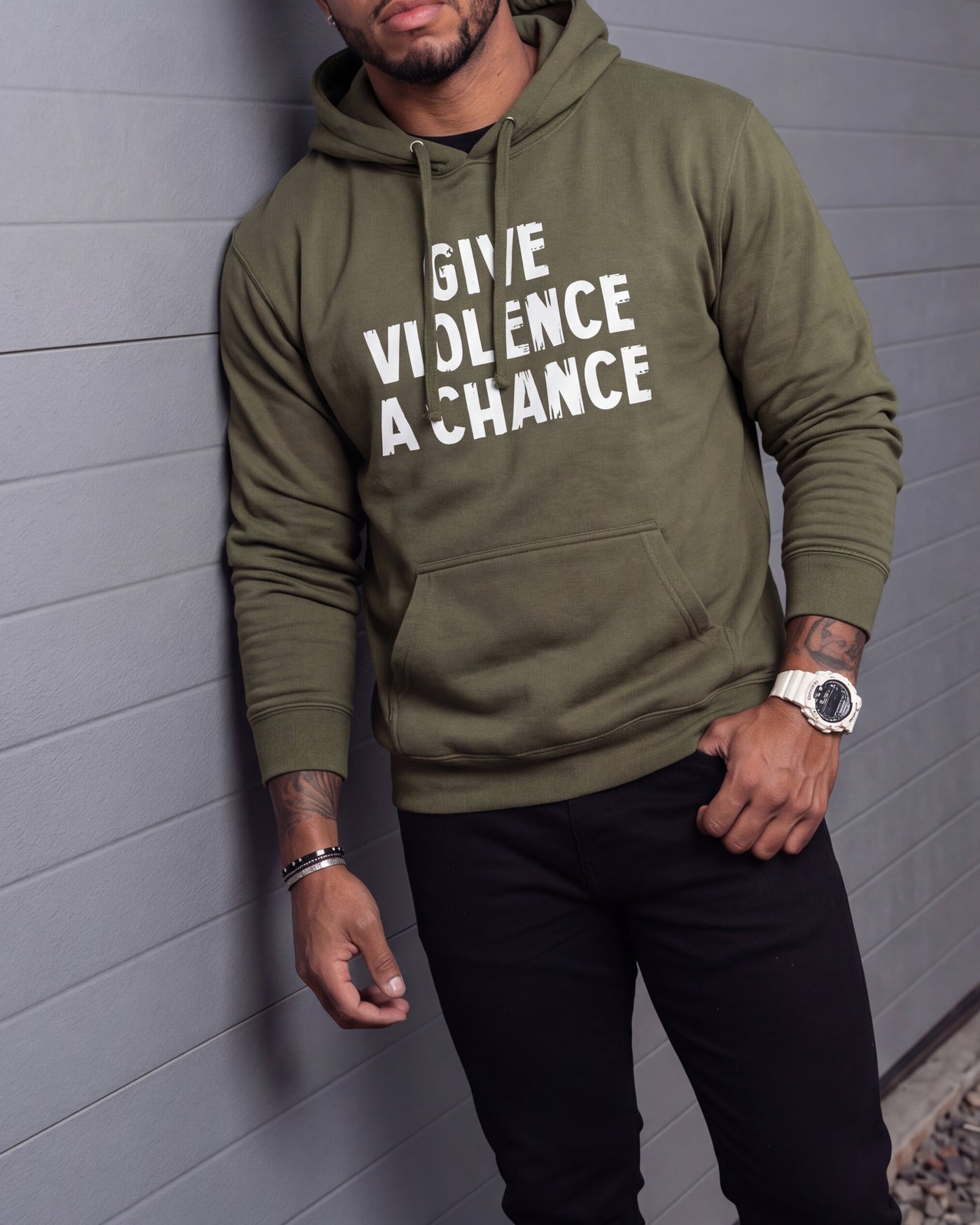 Lions Not Sheep "Give Violence A Chance" Softstyle Fleece Hoodie