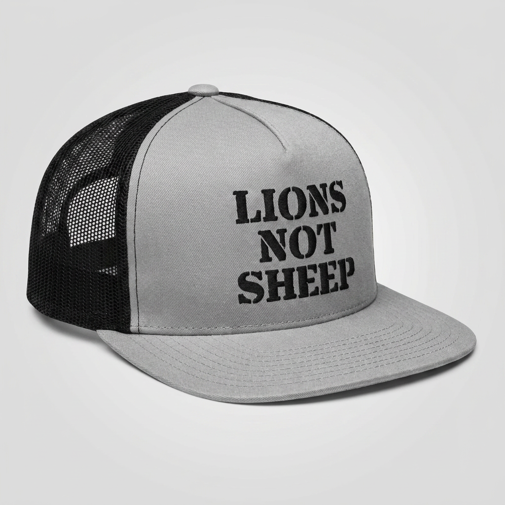 Lions Not Sheep "OG" 5 Panel Trucker Hat - Dark Version Old