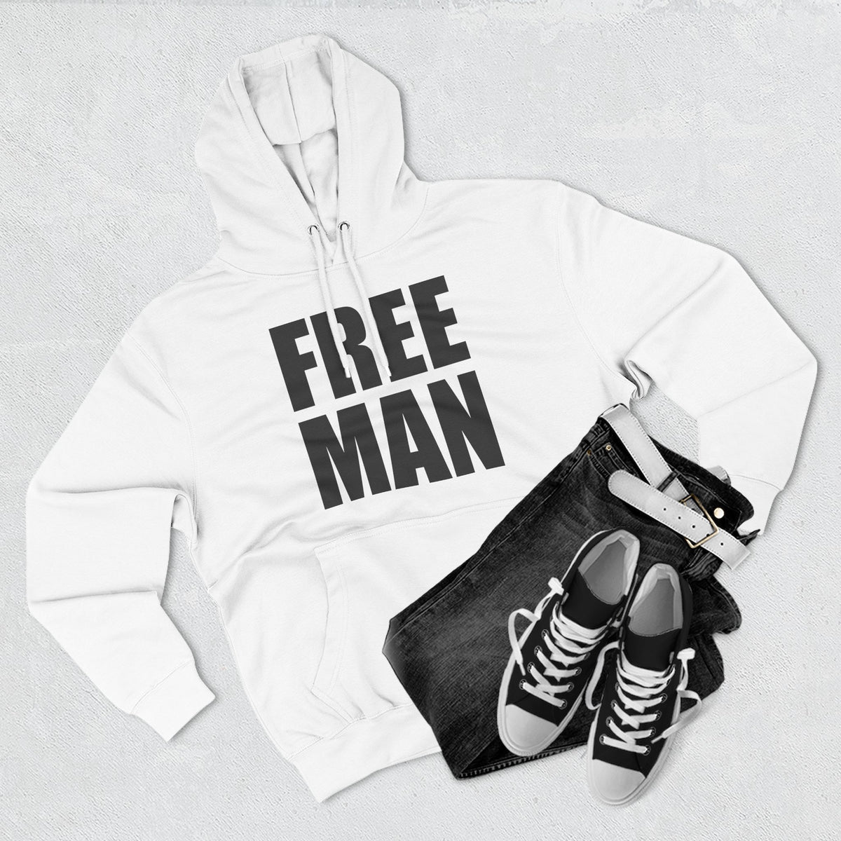 Lions Not Sheep &quot;Free Man&quot; Three-Panel Fleece Hoodie