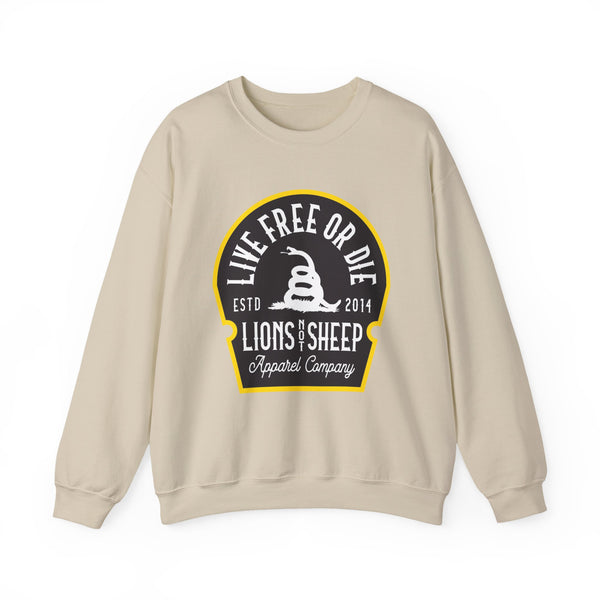 Lions Not Sheep "Live Free or Die" Unisex Crewneck Sweatshirt
