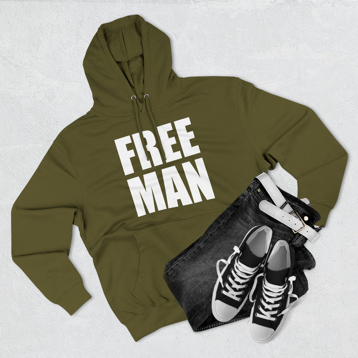 Lions Not Sheep &quot;Free Man&quot; Three-Panel Fleece Hoodie