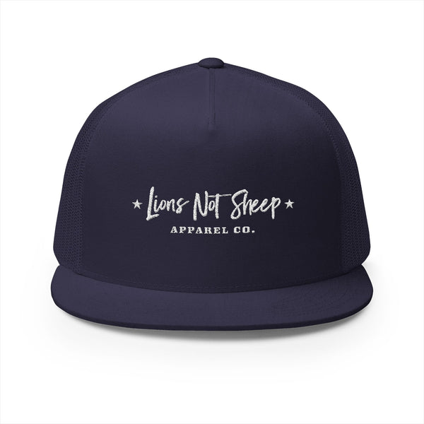 Lions Not Sheep "Apparel Co." 5 Panel Trucker Hat - Dark Version Old