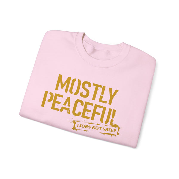 Lions Not Sheep "Mostly Peaceful" Unisex Crewneck Sweatshirt