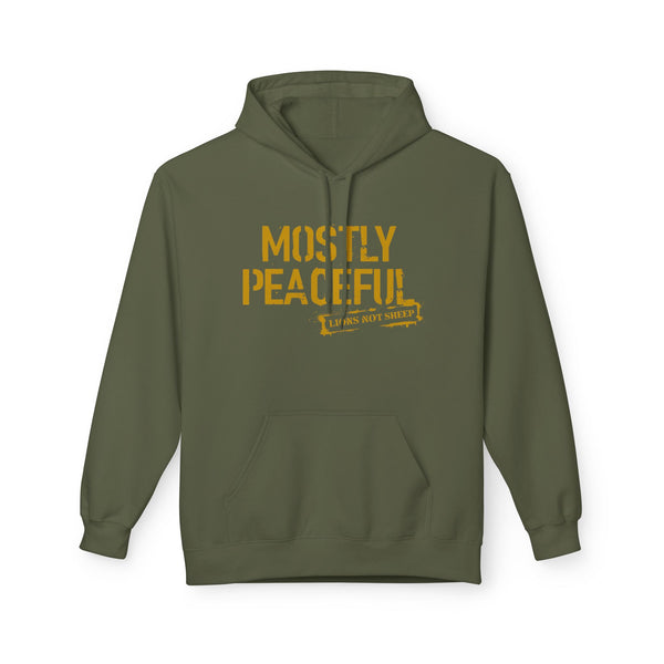 Lions Not Sheep "Mostly Peaceful" Softstyle Fleece Hoodie