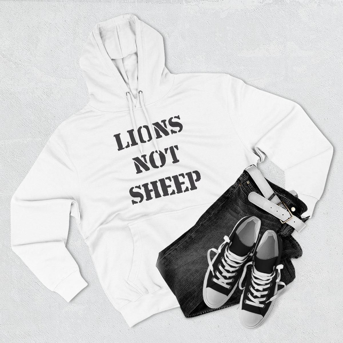 Lions Not Sheep &quot;OG&quot; Three-Panel Fleece Hoodie