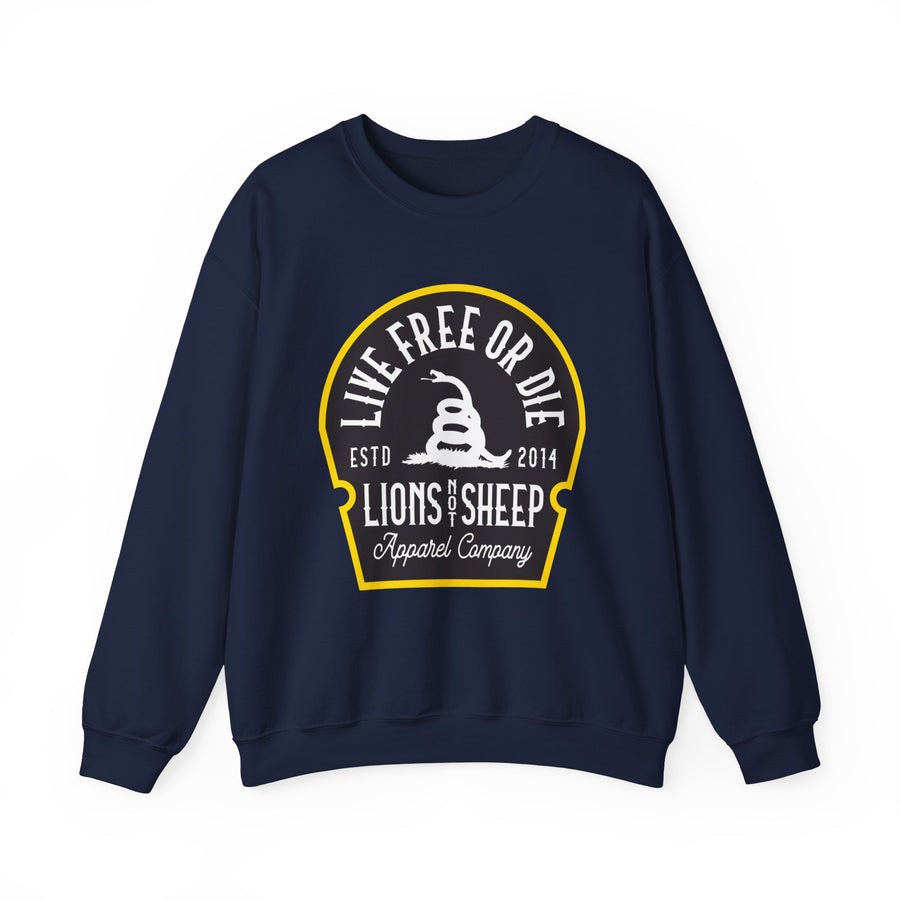 Lions Not Sheep "Live Free or Die" Unisex Crewneck Sweatshirt