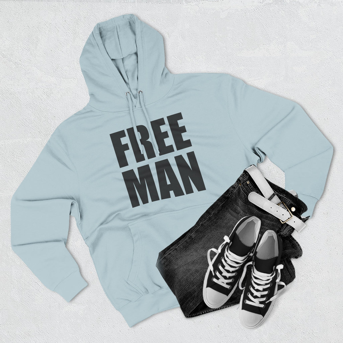 Lions Not Sheep &quot;Free Man&quot; Three-Panel Fleece Hoodie