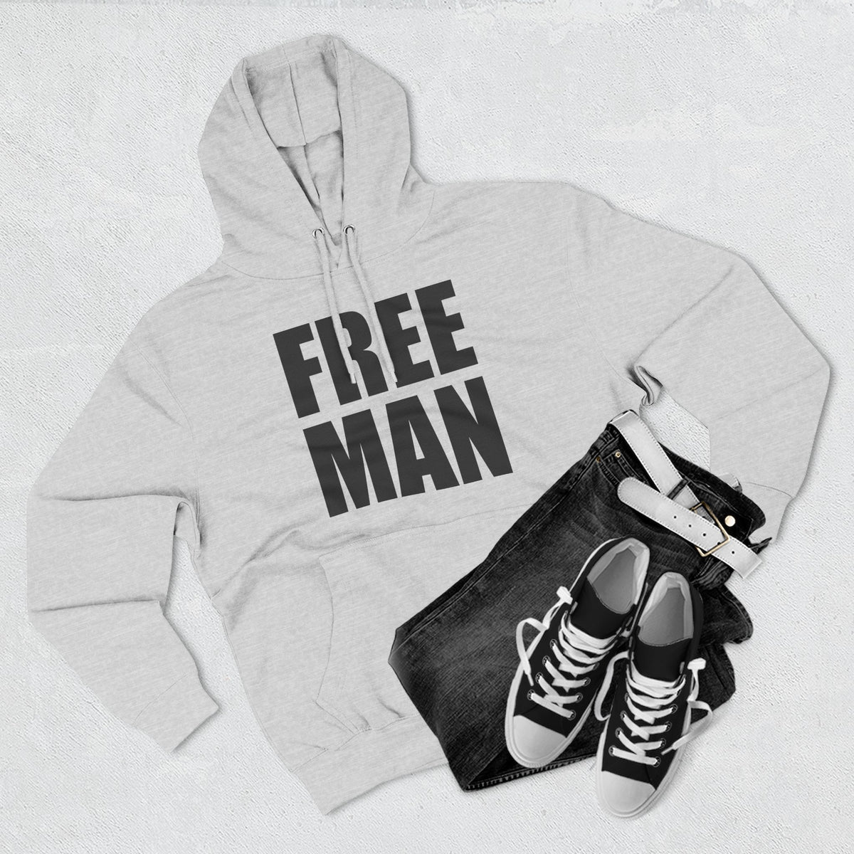 Lions Not Sheep &quot;Free Man&quot; Three-Panel Fleece Hoodie