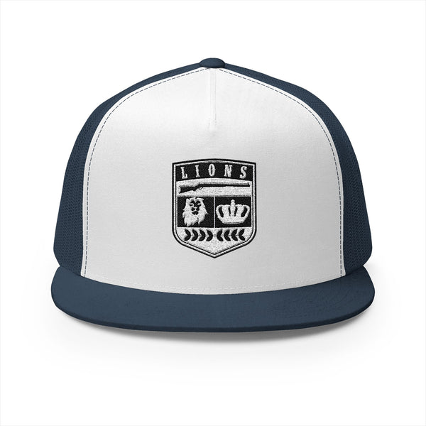 Lions Not Sheep "Crest" 5 Panel Trucker Hat - Light Version Old