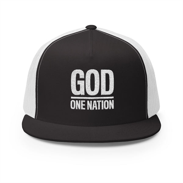 Lions Not Sheep "God's Nation" 5 Panel Trucker Hat - Dark Version Old