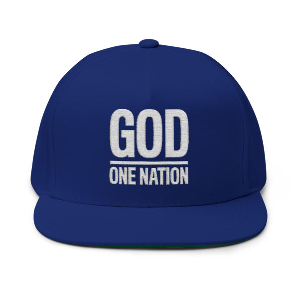 Lions Not Sheep "God's Nation" Flat Bill Hat - Dark Version Old