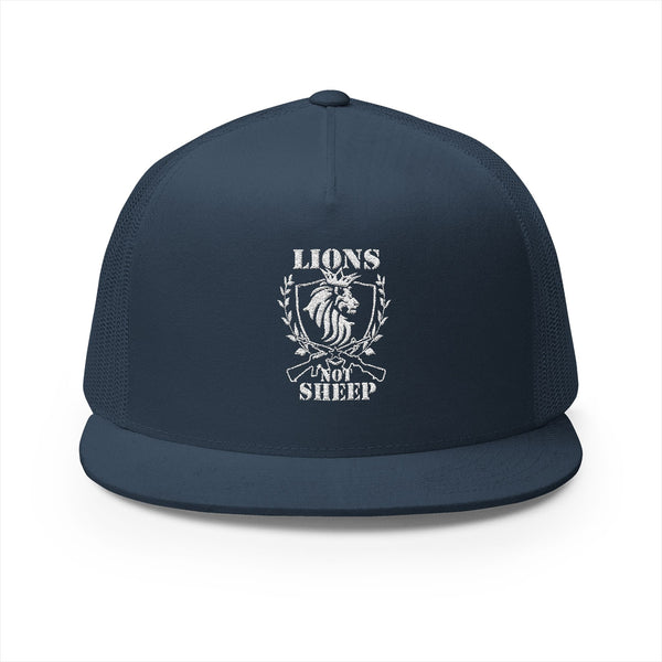 Lions Not Sheep "Rifle" 5 Panel Trucker Hat - Dark Version Old