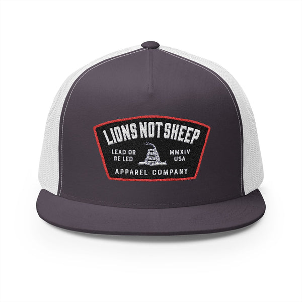 Lions Not Sheep "Lead From the Front" 5 Panel Trucker Hat Old