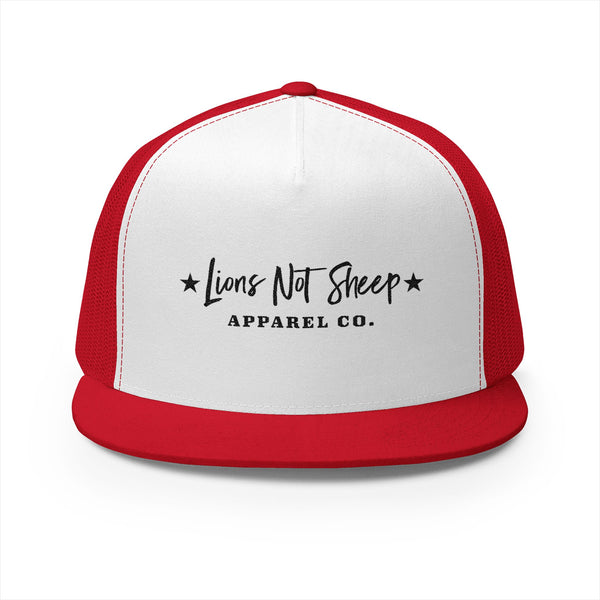 Lions Not Sheep "Apparel Co." 5 Panel Trucker Hat - Light Version Old