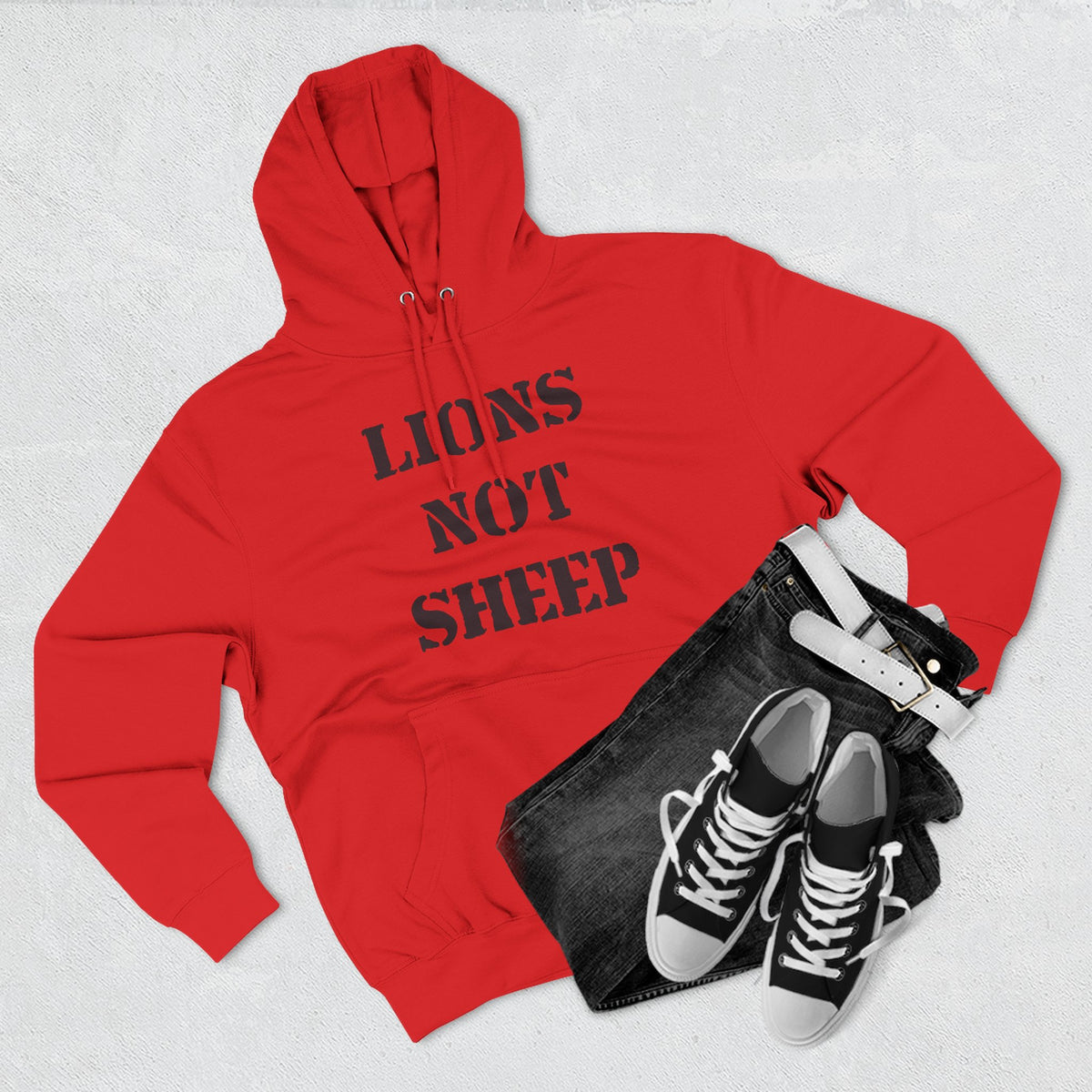 Lions Not Sheep &quot;OG&quot; Three-Panel Fleece Hoodie
