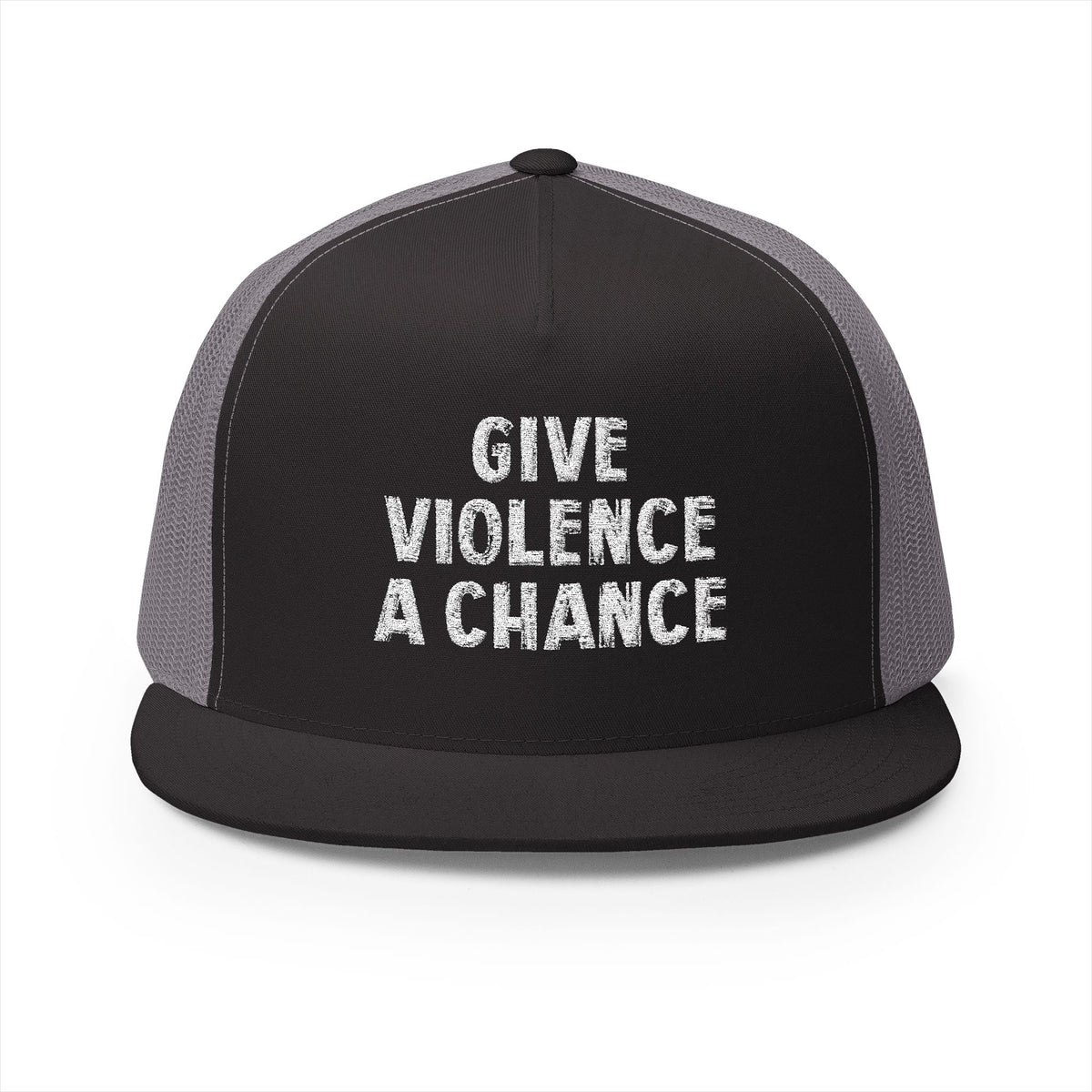 Lions Not Sheep &quot;Give Violence A Chance&quot; 5 Panel Trucker Hat - Dark Version
