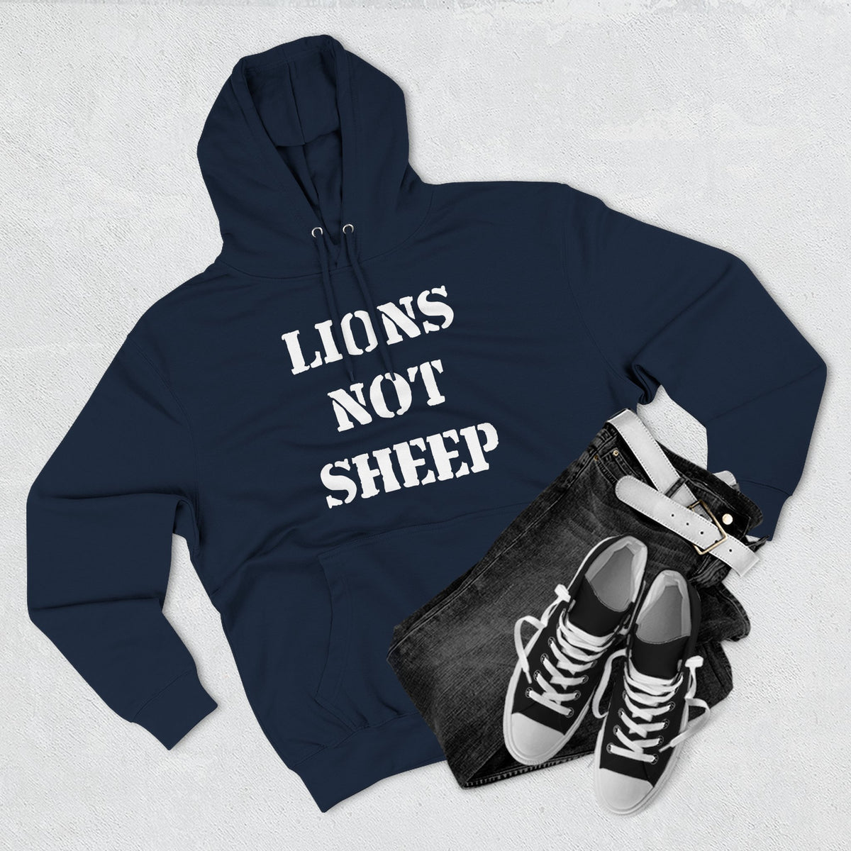 Lions Not Sheep &quot;OG&quot; Three-Panel Fleece Hoodie