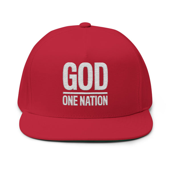 Lions Not Sheep "God's Nation" Flat Bill Hat - Dark Version Old