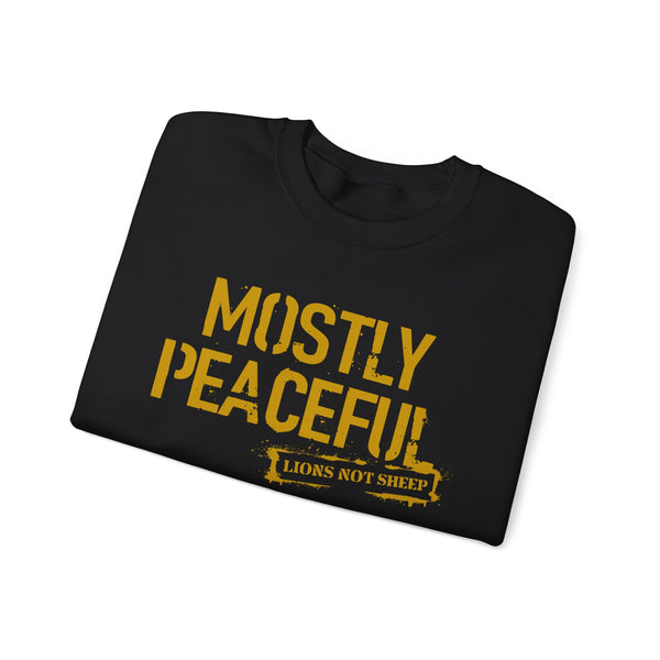 Lions Not Sheep "Mostly Peaceful" Unisex Crewneck Sweatshirt