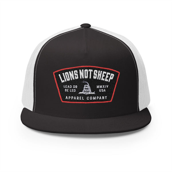 Lions Not Sheep "Lead From the Front" 5 Panel Trucker Hat Old