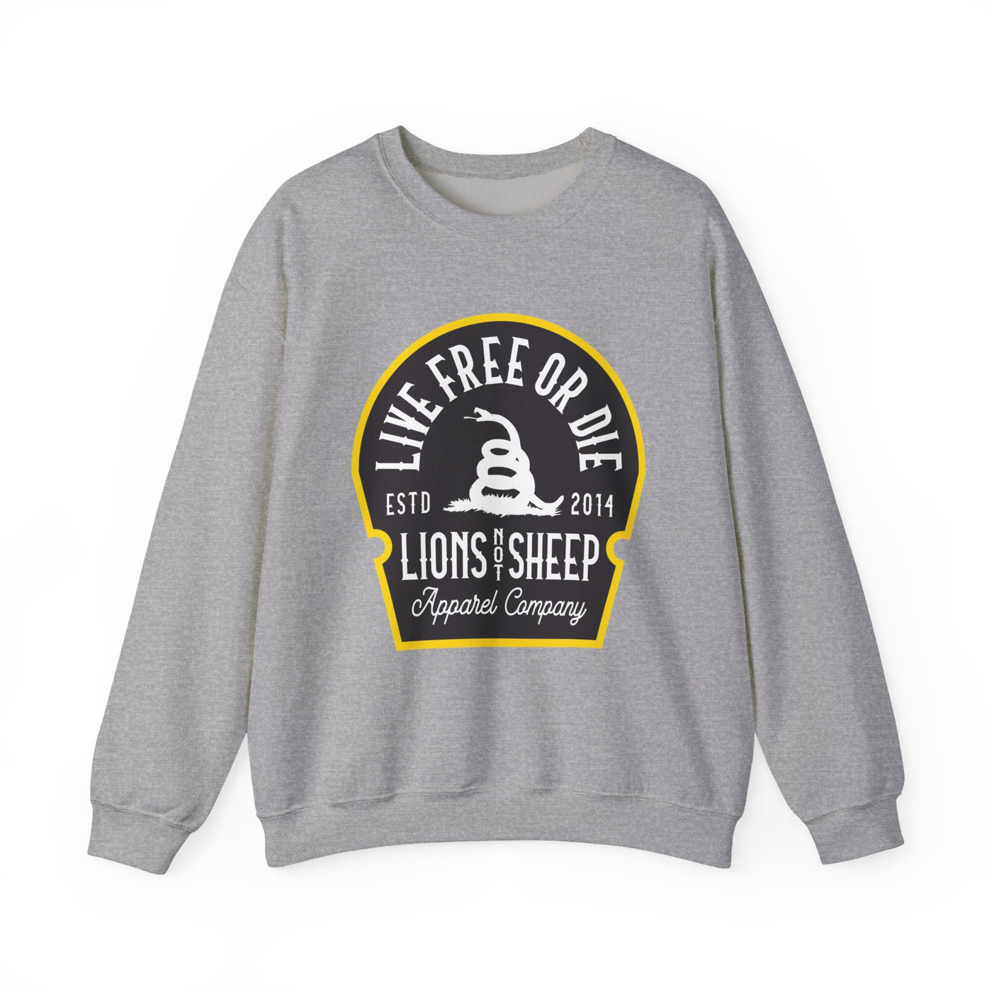Lions Not Sheep "Live Free or Die" Unisex Crewneck Sweatshirt