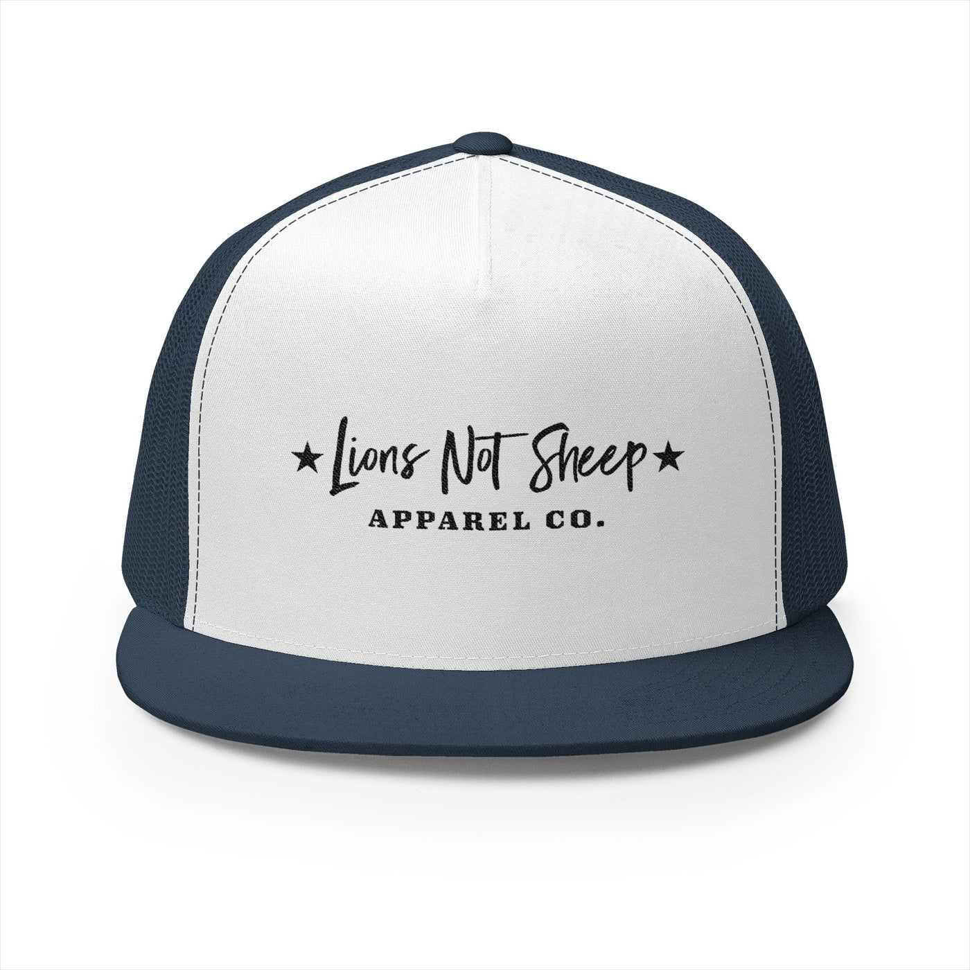 Lions Not Sheep "Apparel Co." 5 Panel Trucker Hat - Light Version Old
