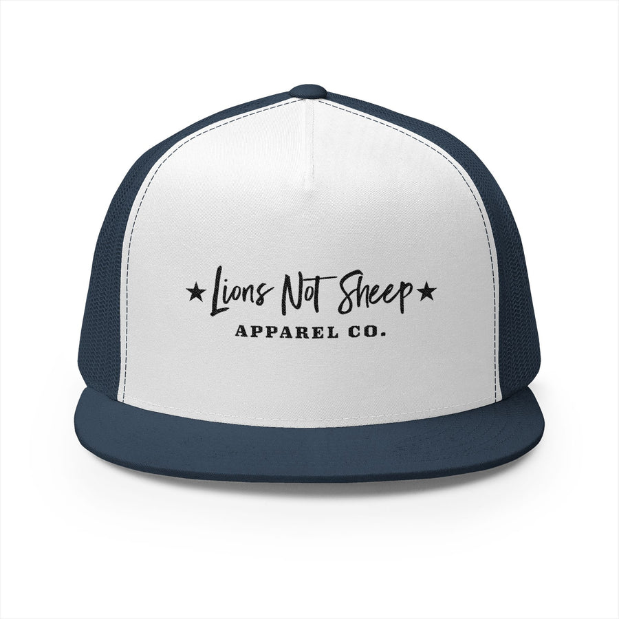Lions Not Sheep "Apparel Co." 5 Panel Trucker Hat - Light Version Old