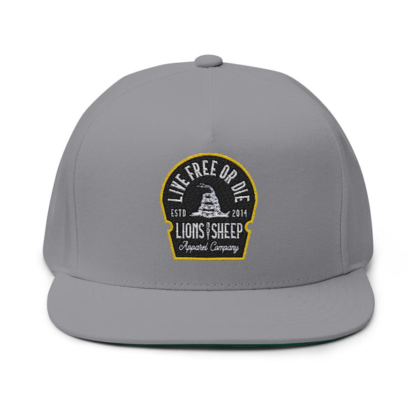 Lions Not Sheep "Live Free or Die" Flat Bill Hat Old