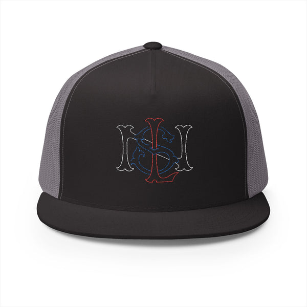 Lions Not Sheep "Yankee" 5 Panel Trucker Hat - Dark Version Old