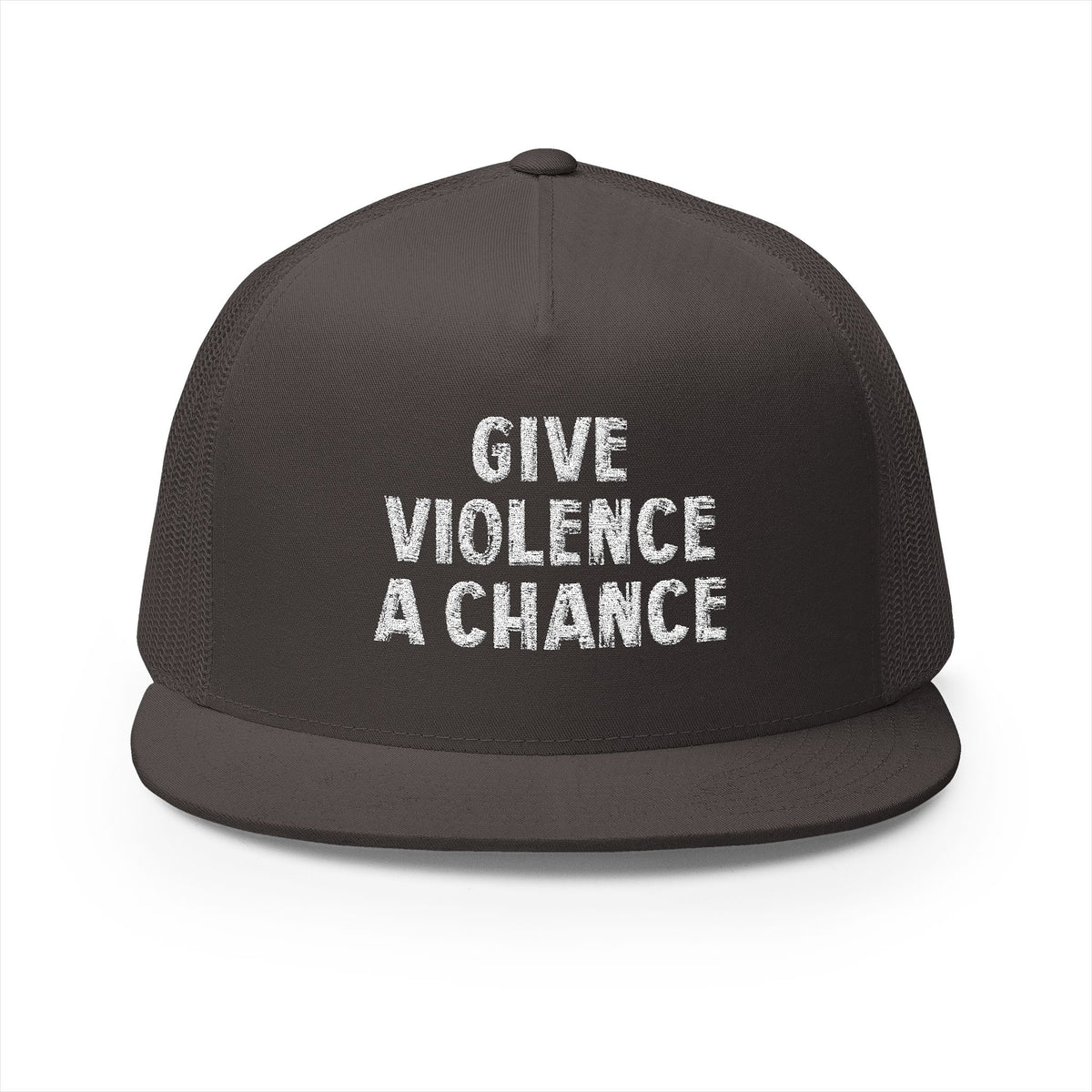 Lions Not Sheep &quot;Give Violence A Chance&quot; 5 Panel Trucker Hat - Dark Version