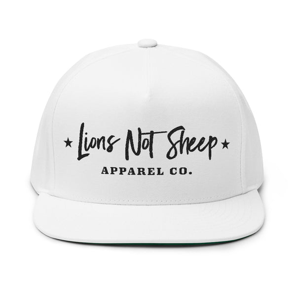 Lions Not Sheep "Apparel Co." Flat Bill Hat - Light Version Old