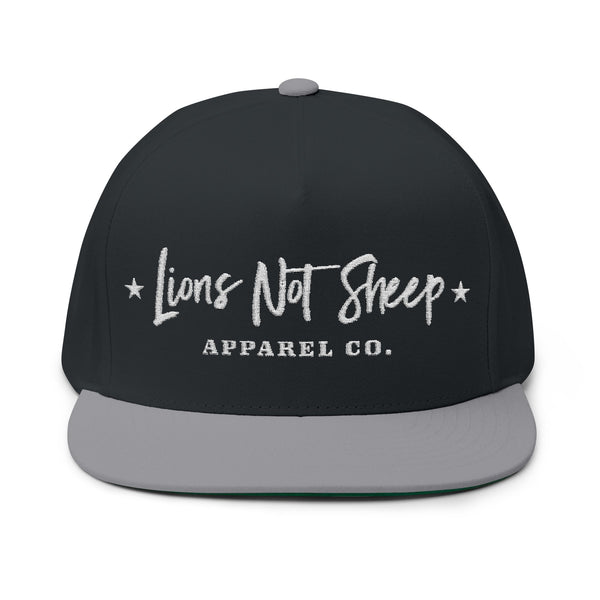 Lions Not Sheep "Apparel Co." Flat Bill Hat - Dark Version Old