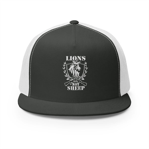 Lions Not Sheep "Rifle" 5 Panel Trucker Hat - Dark Version Old