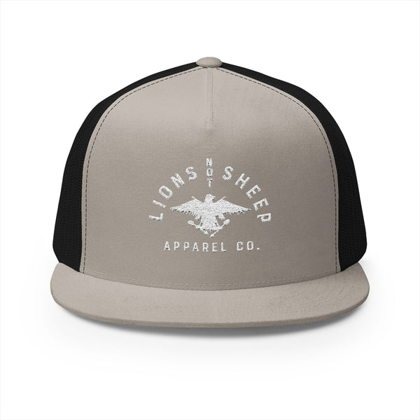 Lions Not Sheep "Vintage Eagle" 5 Panel Trucker Hat - Dark Version Old