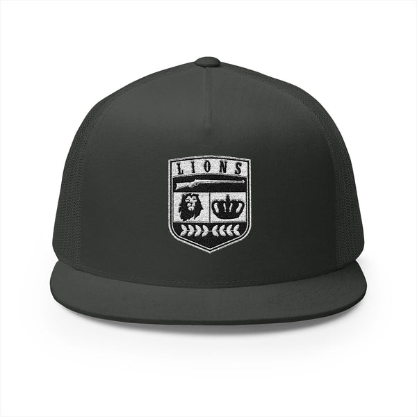 Lions Not Sheep "Crest" 5 Panel Trucker Hat - Dark Version Old