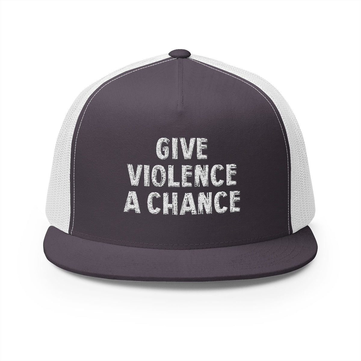 Lions Not Sheep &quot;Give Violence A Chance&quot; 5 Panel Trucker Hat - Dark Version