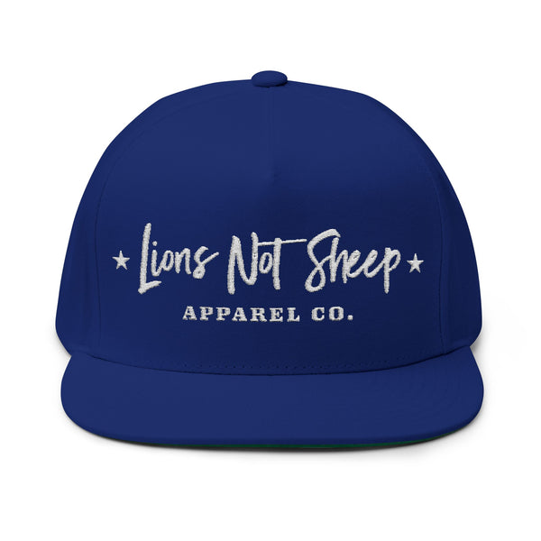 Lions Not Sheep "Apparel Co." Flat Bill Hat - Dark Version Old