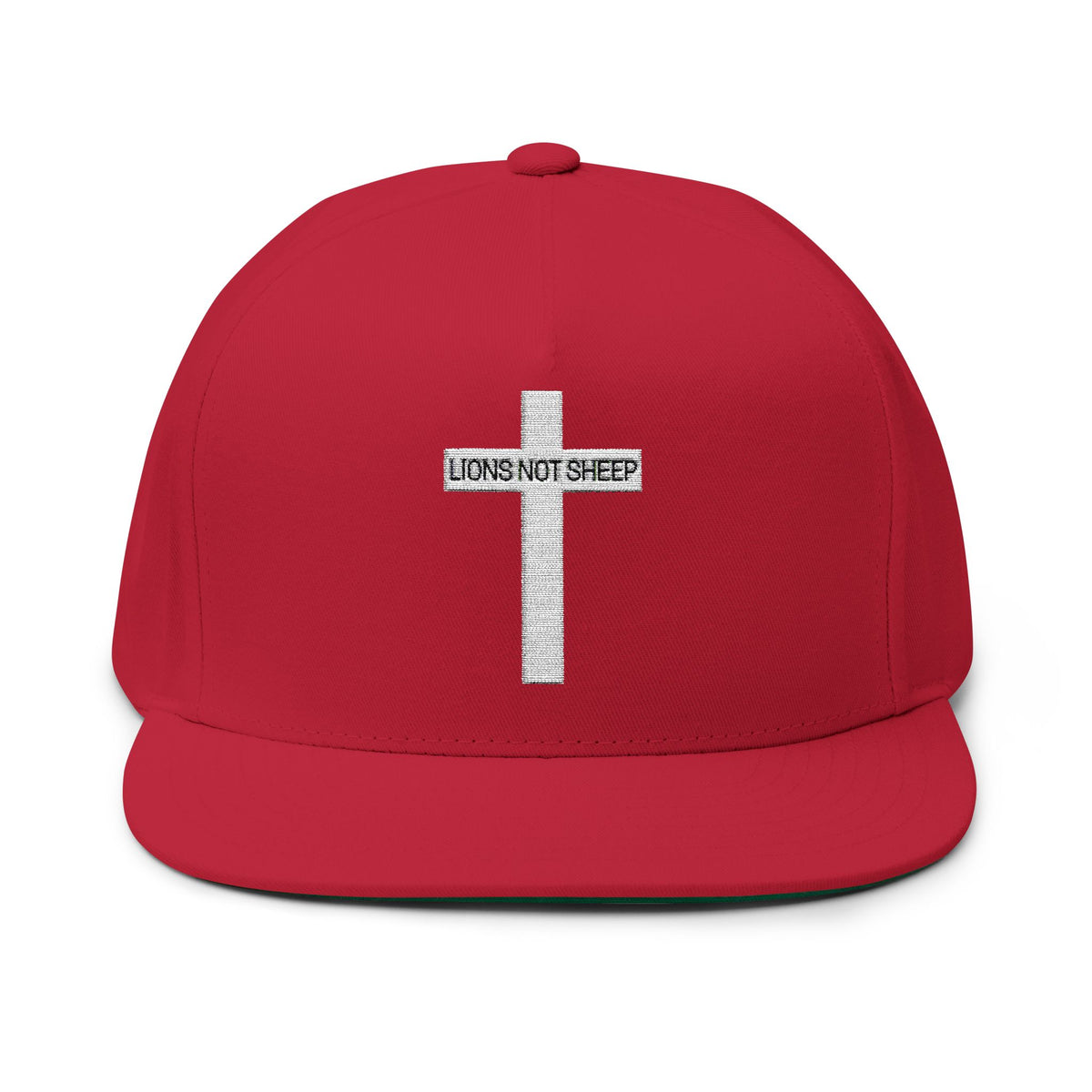 Lions Not Sheep &quot;Cross&quot; Flat Bill Hat - Dark Version