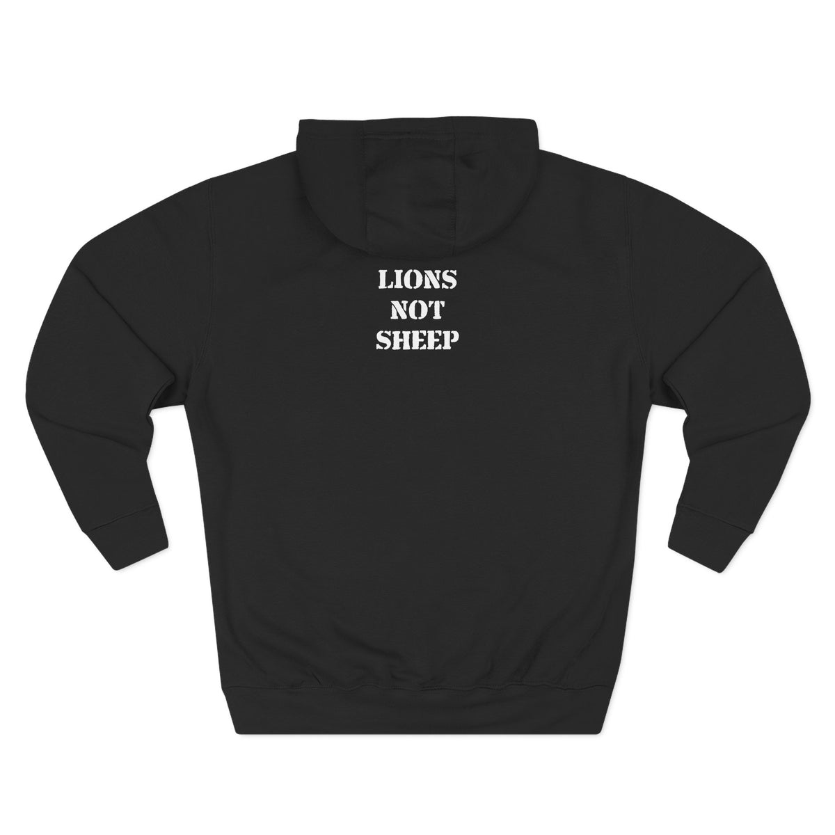 Lions Not Sheep &quot;Free Man&quot; Three-Panel Fleece Hoodie