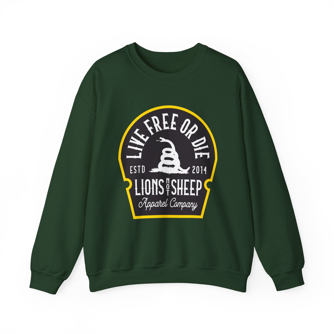 Lions Not Sheep "Live Free or Die" Unisex Crewneck Sweatshirt