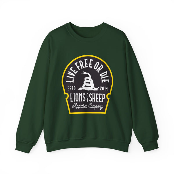 Lions Not Sheep "Live Free or Die" Unisex Crewneck Sweatshirt