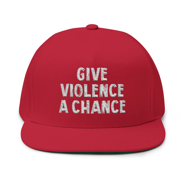 Lions Not Sheep "Give Violence A Chance" Flat Bill Hat - Dark Version Old