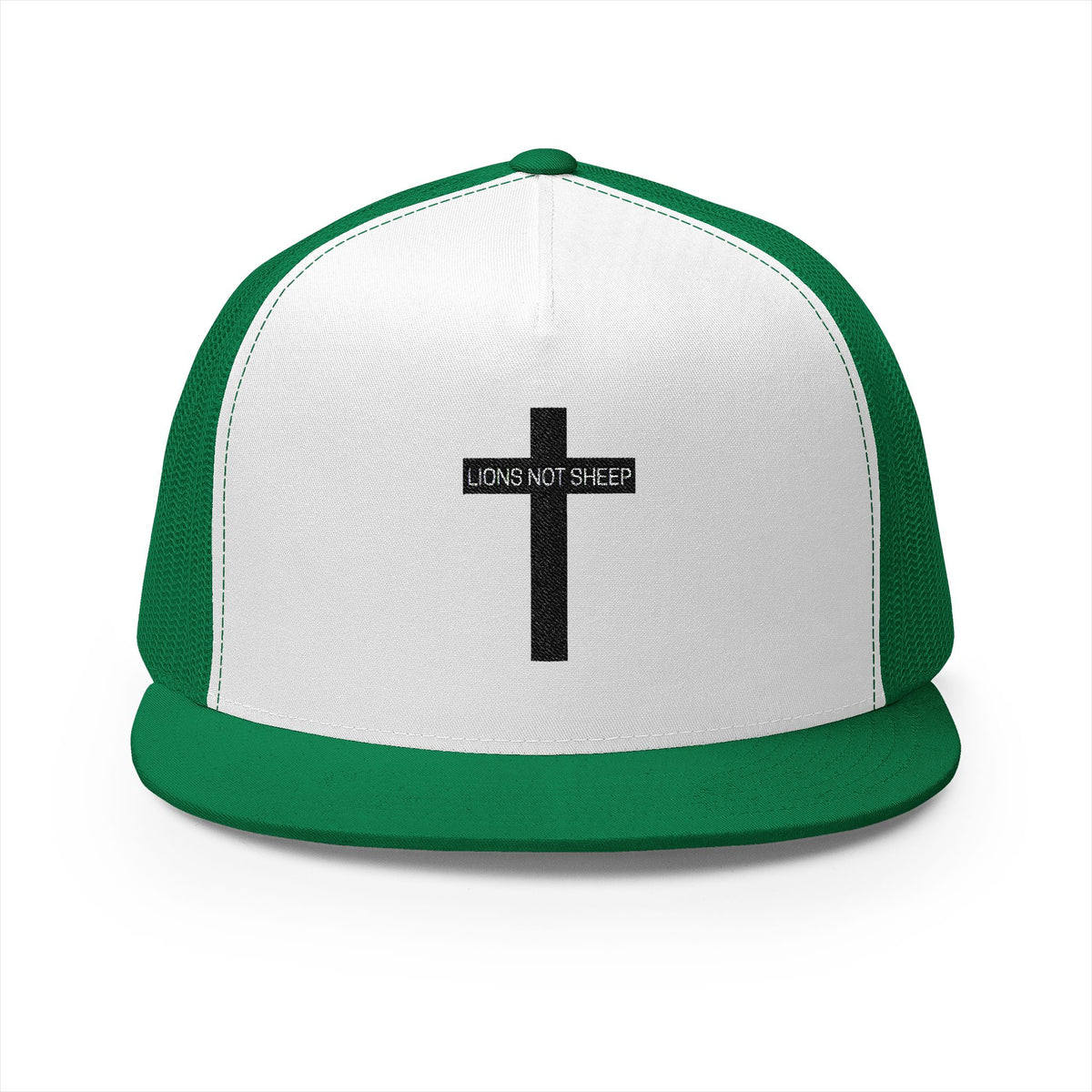 Lions Not Sheep &quot;Cross&quot; 5 Panel Trucker Hat - Light Version