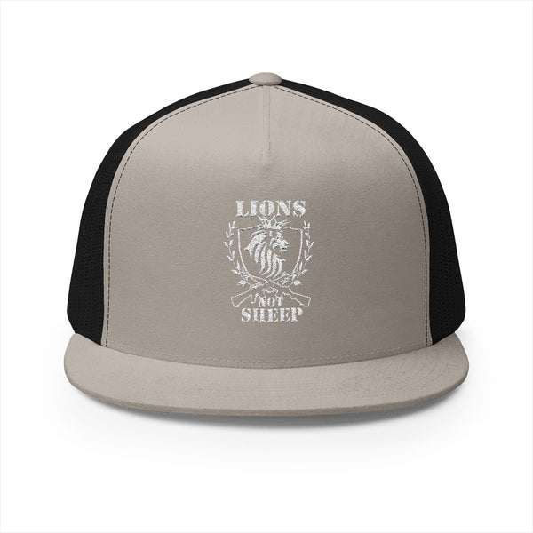 Lions Not Sheep "Rifle" 5 Panel Trucker Hat - Dark Version Old