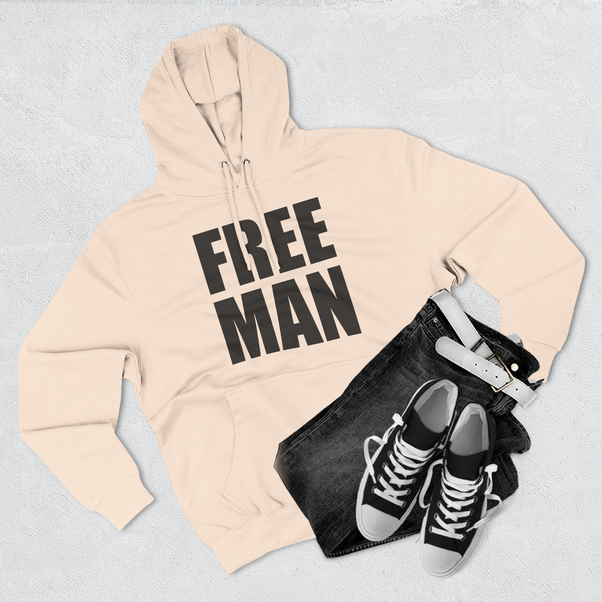 Lions Not Sheep &quot;Free Man&quot; Three-Panel Fleece Hoodie